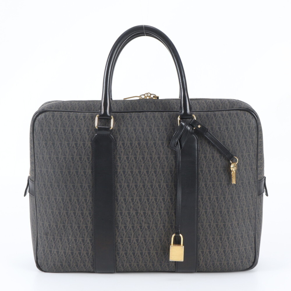 Saint Laurent Paris YSL Monogram All-Over Print Leather Business Bag Briefcas...